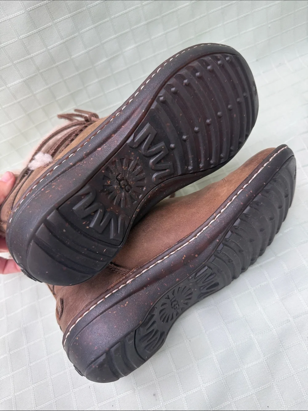 UGG Brown Shearling-Lined Winter Ankle Boots